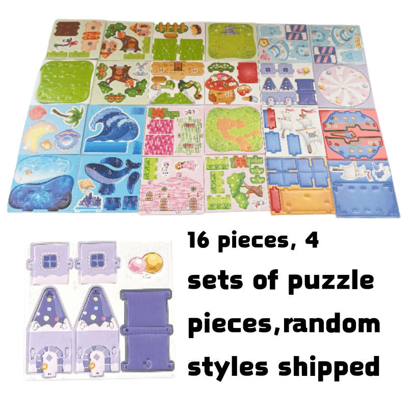 3D Building Model Puzzle Set Model Random Quantity 16Pcs
