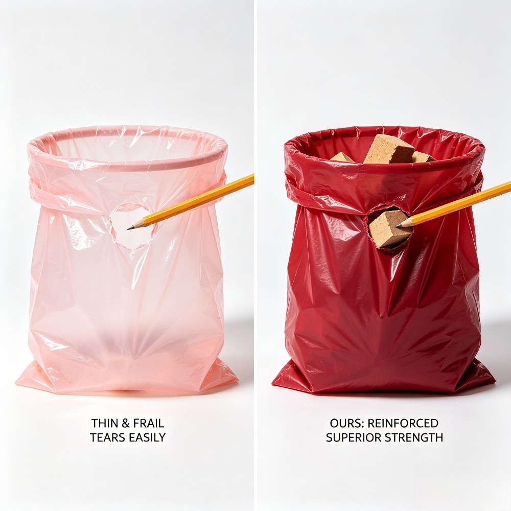 Trash Bag5 Rolls100 Pieces Red