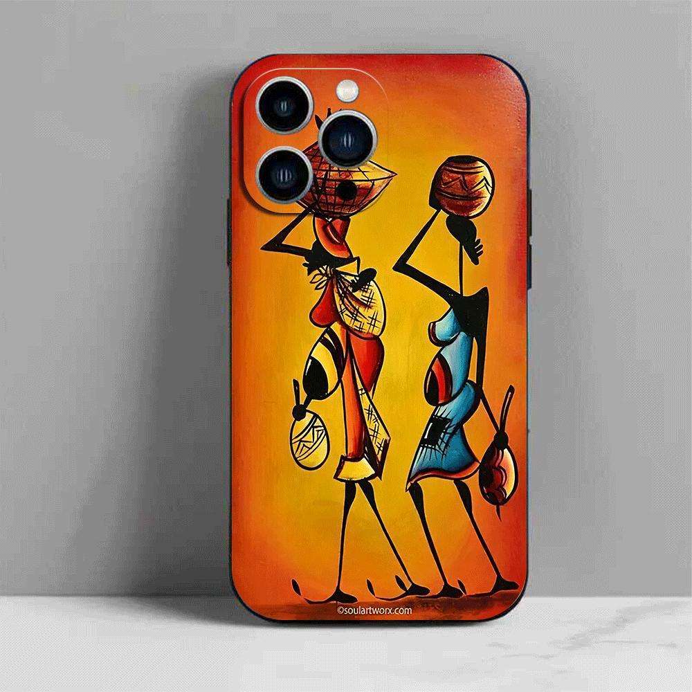 1Pc Black For iPhone 11 Pro Max African Design Phone Case