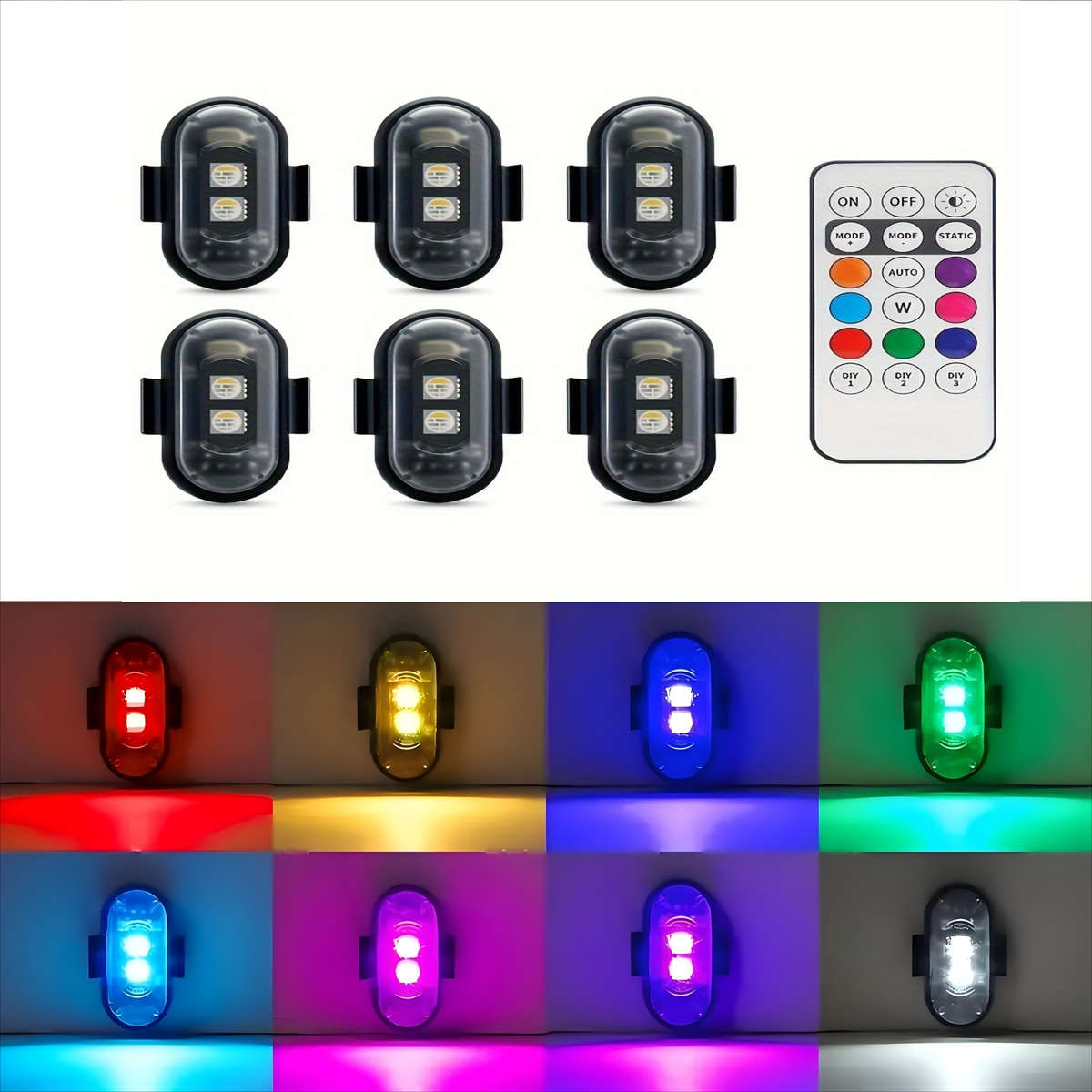 Car Lights Color 2 Lights 1 Remote Control