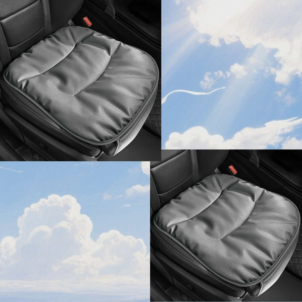Car Seat Cushion Gray Quantity Square Mat*2