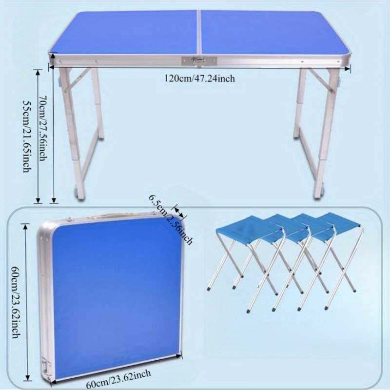 7pcs Durable Camping Table Stool Set Lightweight Portable Stools That Can Also