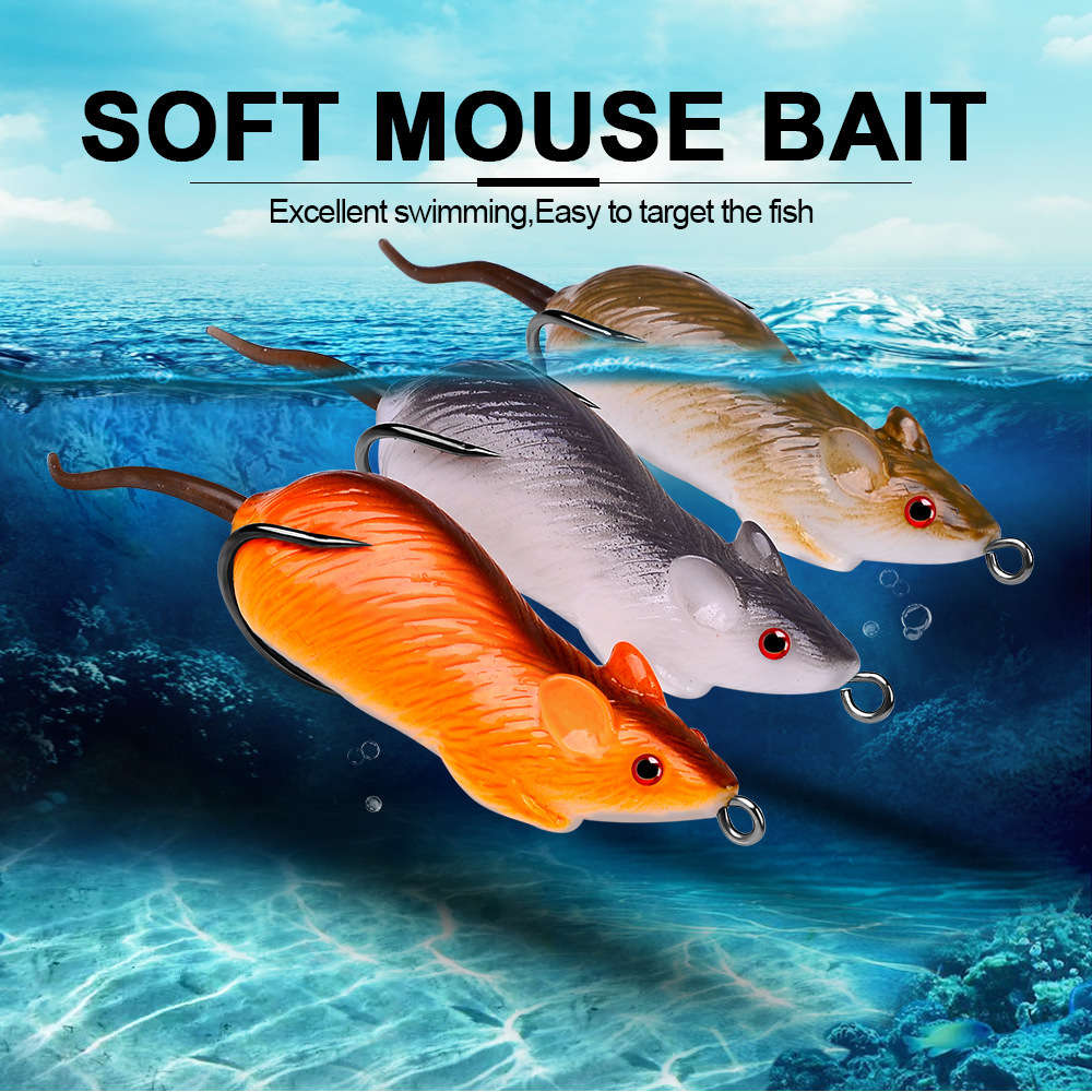 1pc Lure Bait Frog Mouse Double Hook Simulation Mouse Frog 6cm 11.5g