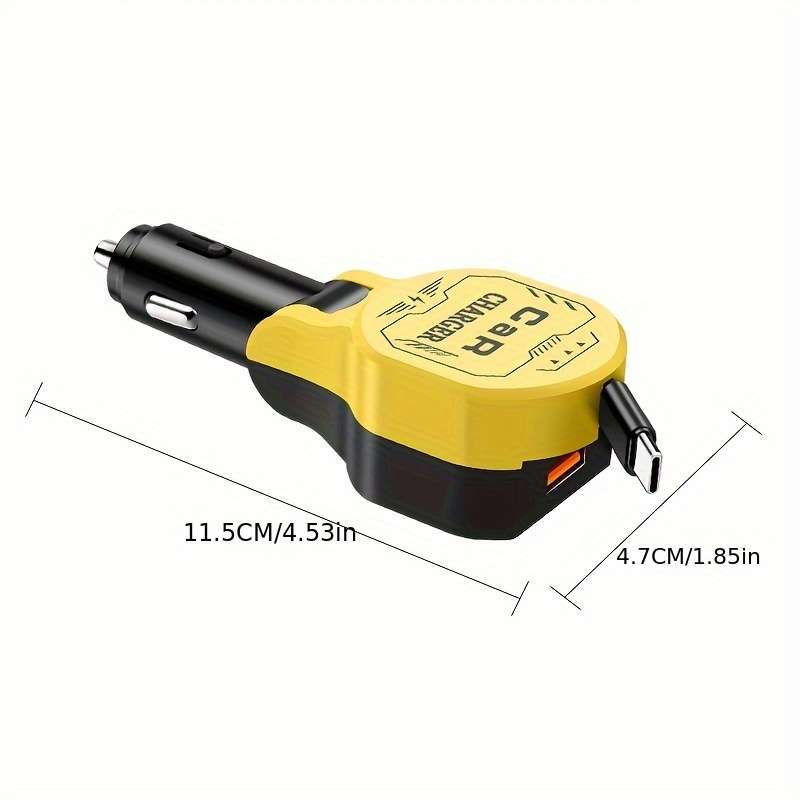 Durable This Expandable Data Cable Car Charger Features 1 To 2 Design Super