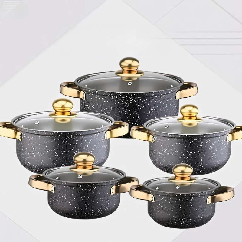5Pcs Premium Stainless Steel Cookware Set With Lids Kitchen