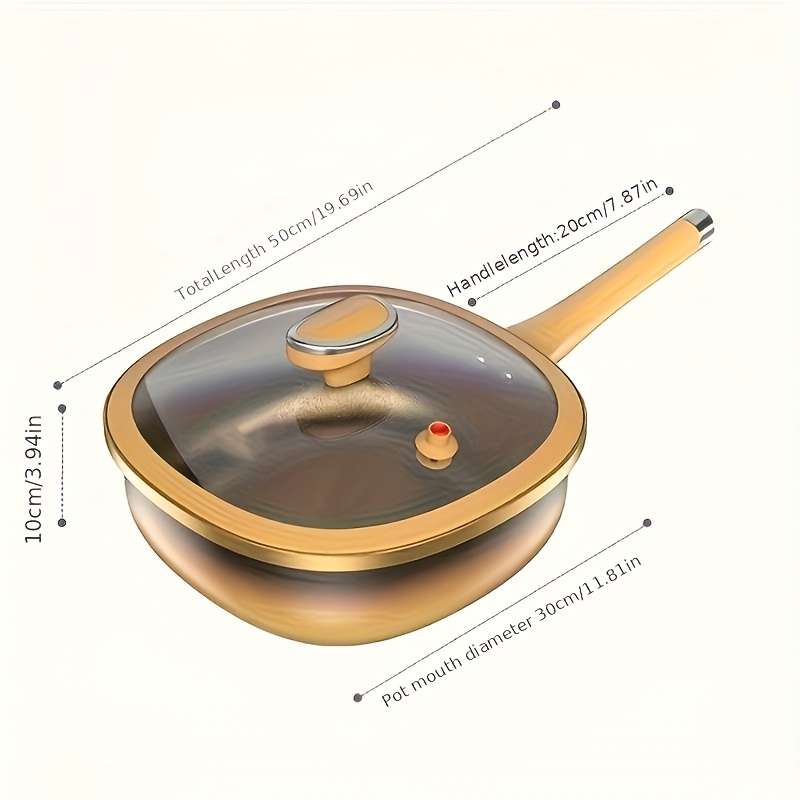 3Pcs Exquisite Titanium Coated Non Stick Wok Set Gift