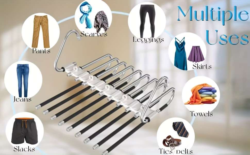 Clothes Rack Upgraded White9LayerAntislip Strip Design 6Pcs