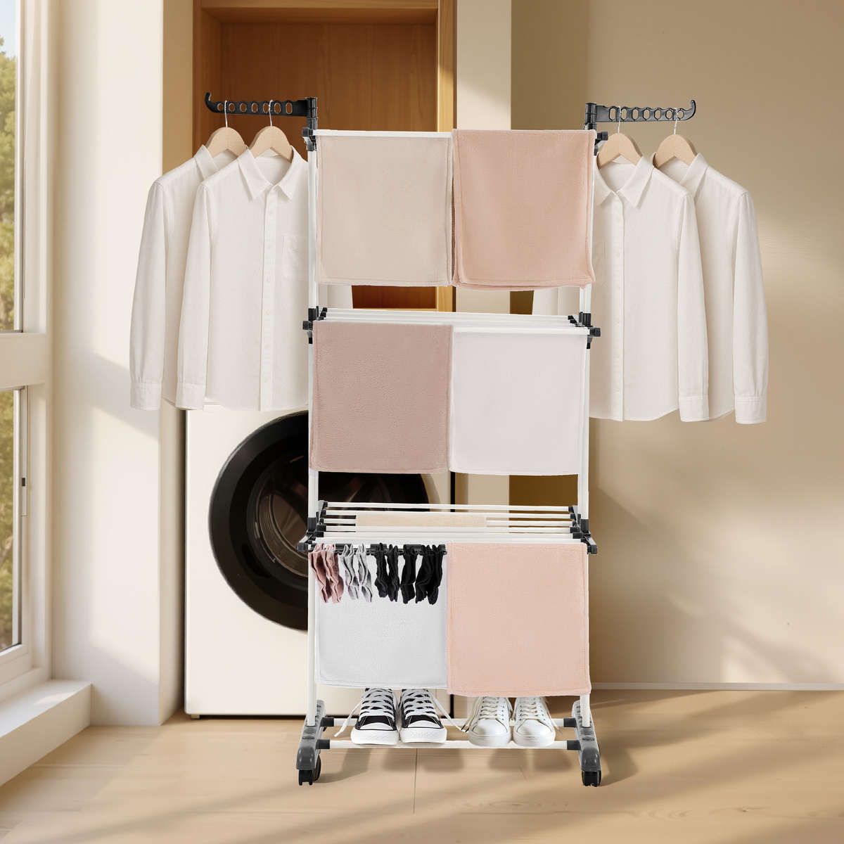 Clothes Rack Gray Balcony Lifesaver Drying Freedom1 Cleaning Cloth