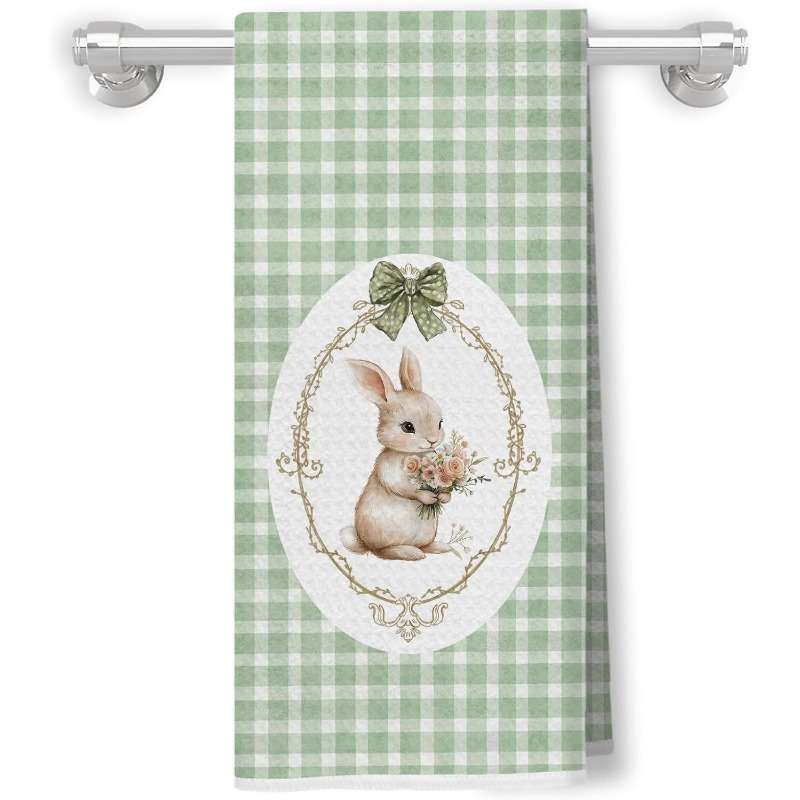 Rag Color 2 Pack Spring Green Plaid Rabbit