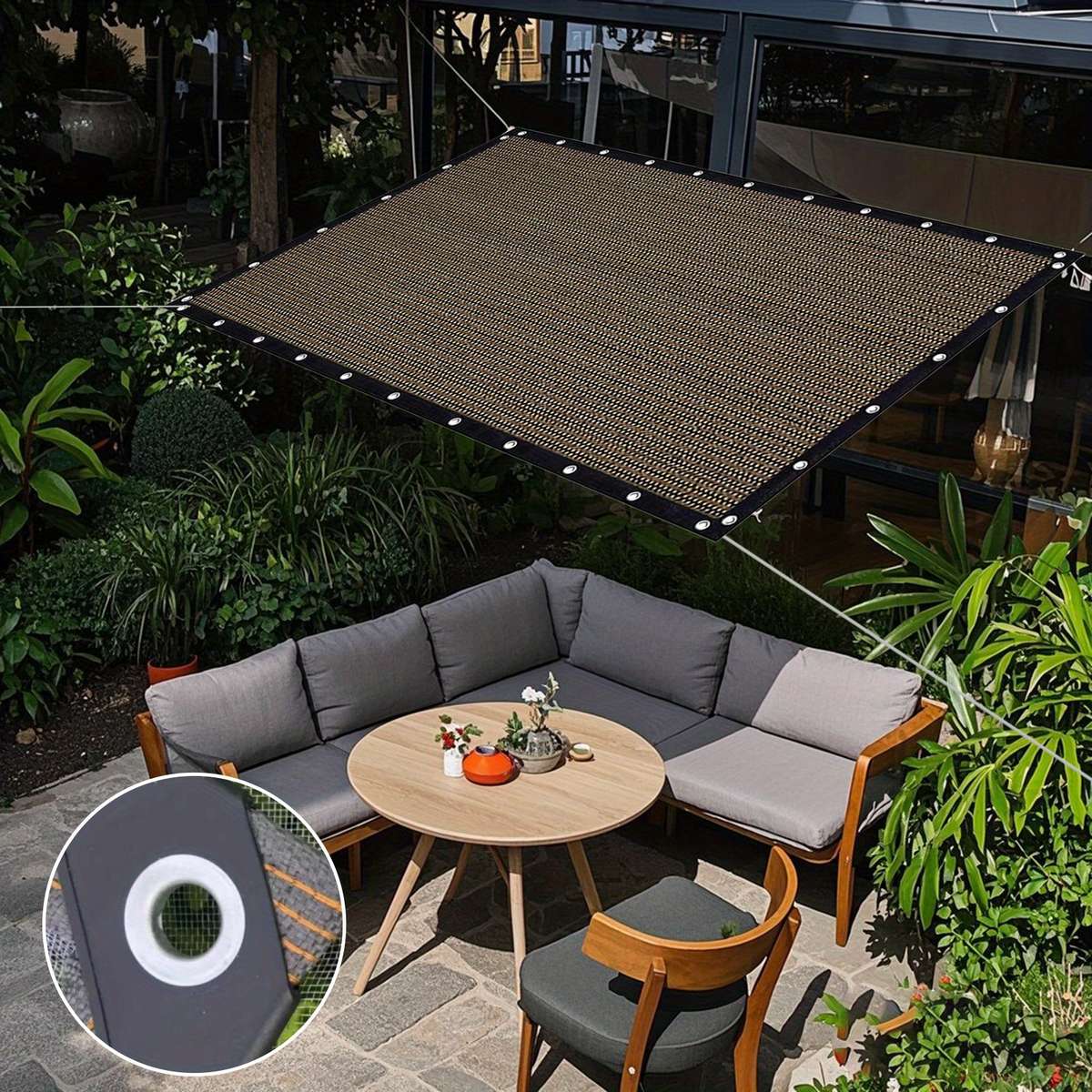 Uv Blocking Shade Cloth Mesh For Backyard Brown