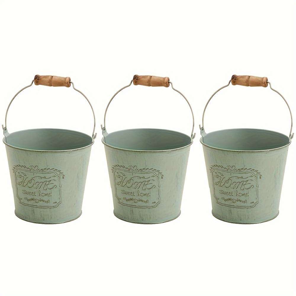 Flowerpot Model Gray Handheld Bucket Quantity3Pcs
