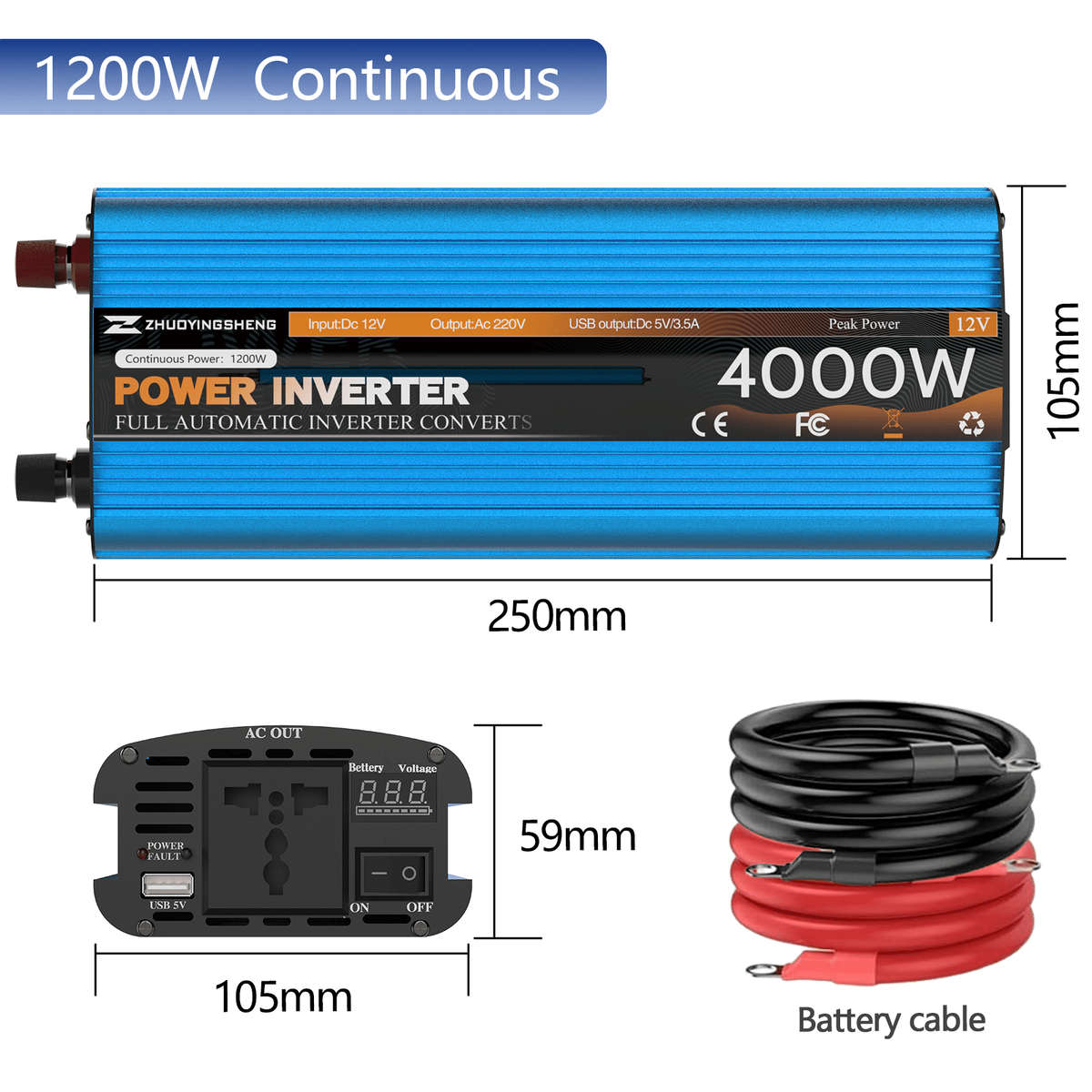 Inverter Color 2500Wpeak Power700W