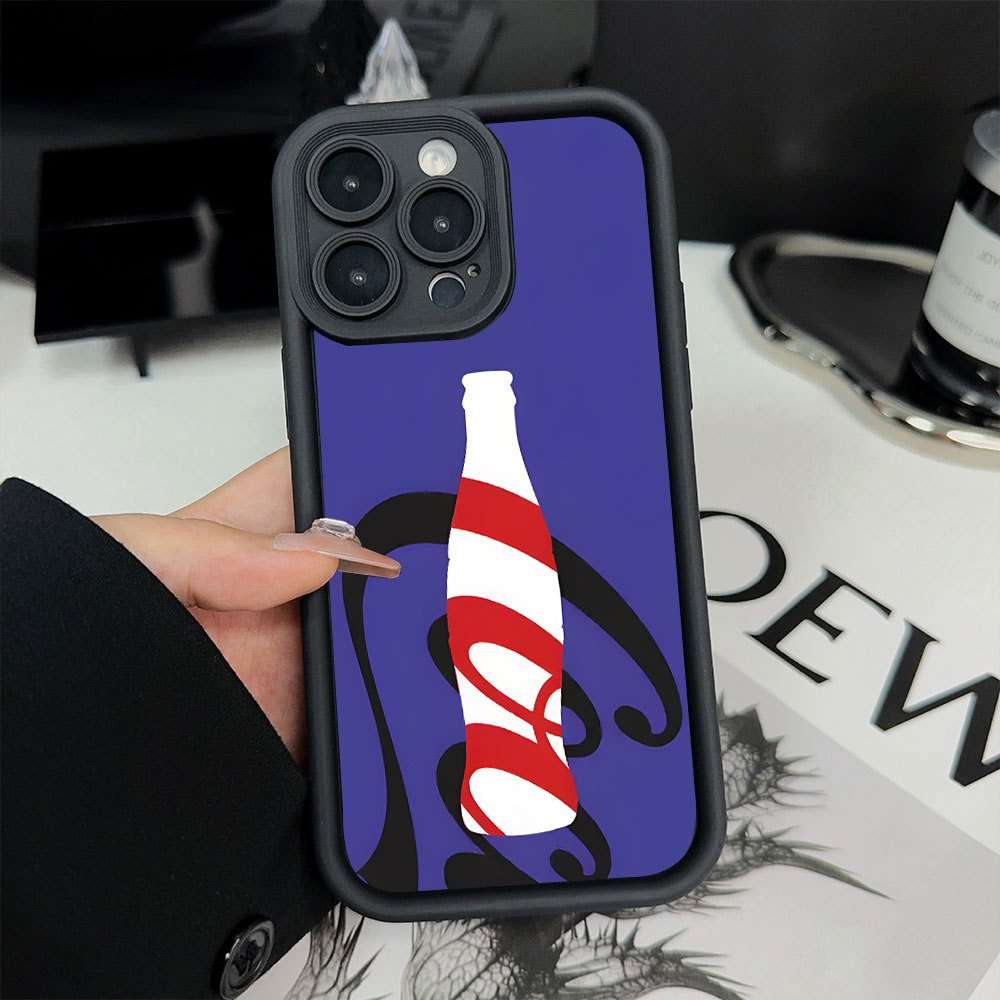 1Pc Black For iPhone 14 Pro Cola Soda Drink Designs Phone Case