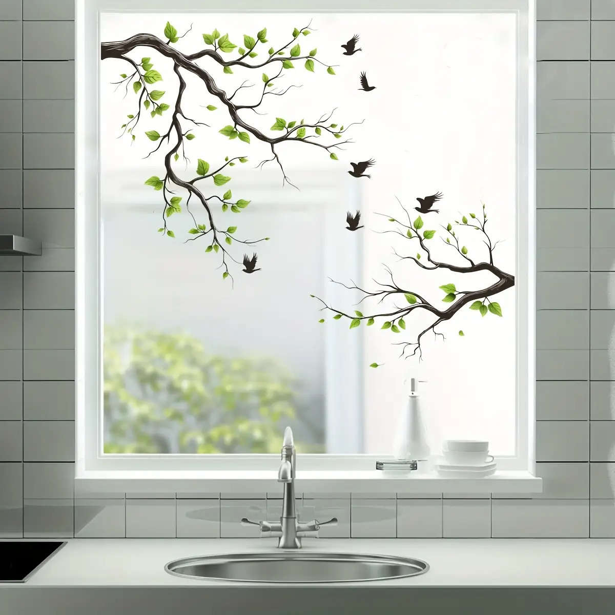 Window Stickers Items Bird On Branch Sticker