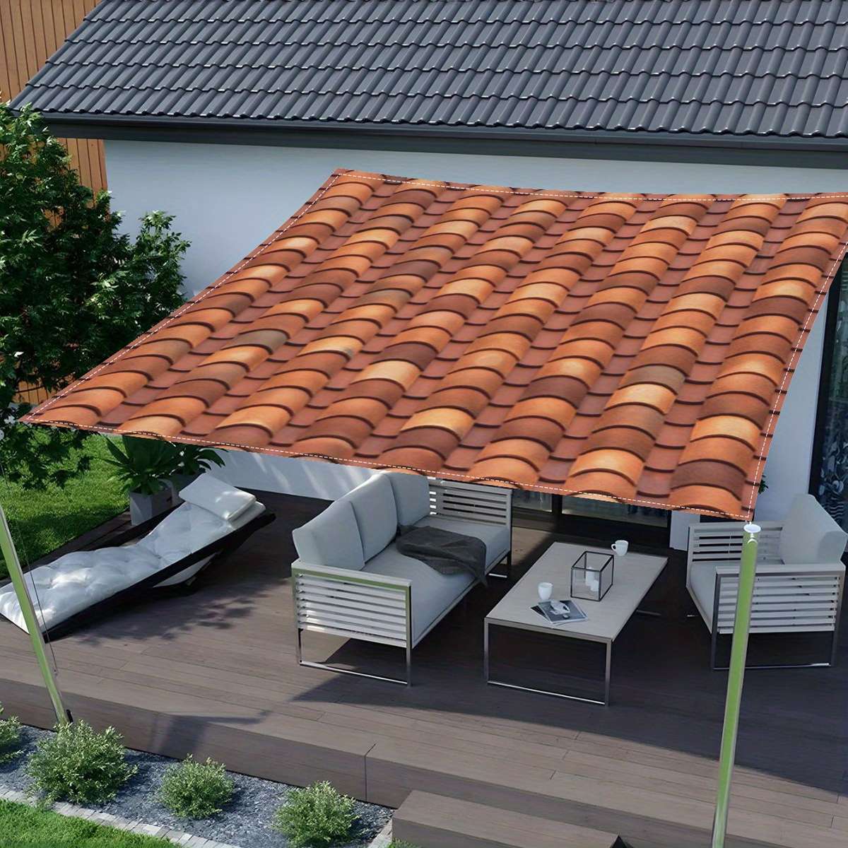 Roof Tile Pattern Polyester Sunshade 1.8x1.8m