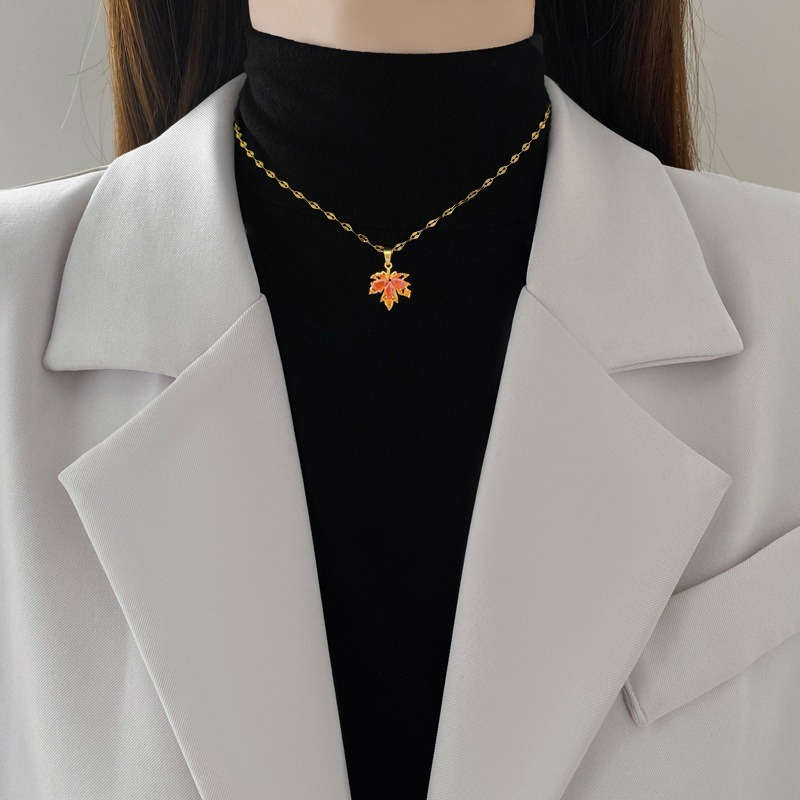 Womens Necklace Color Red