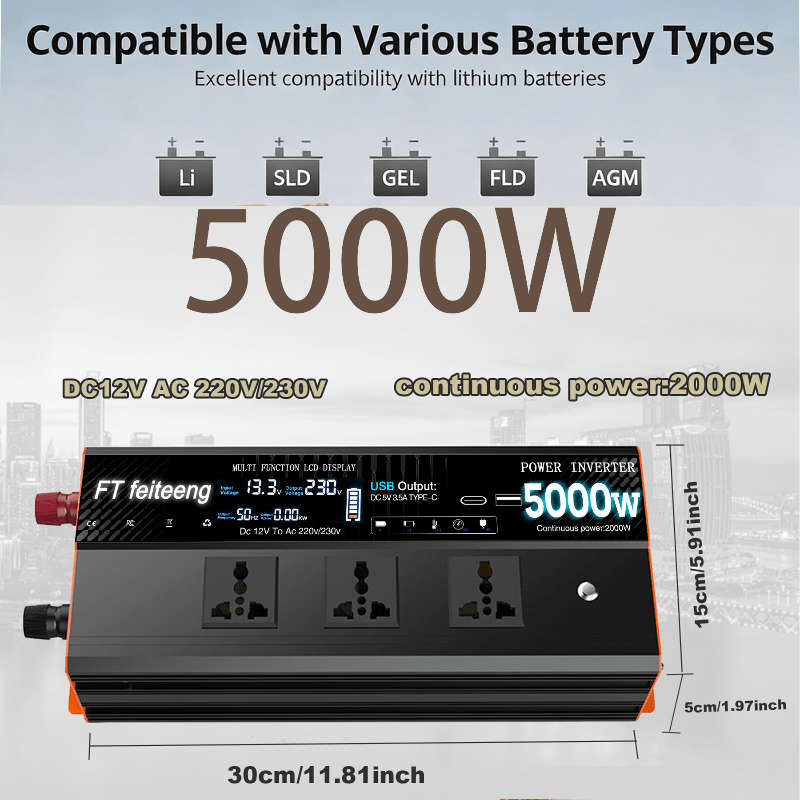 Inverter Color 2000W Universal Socket