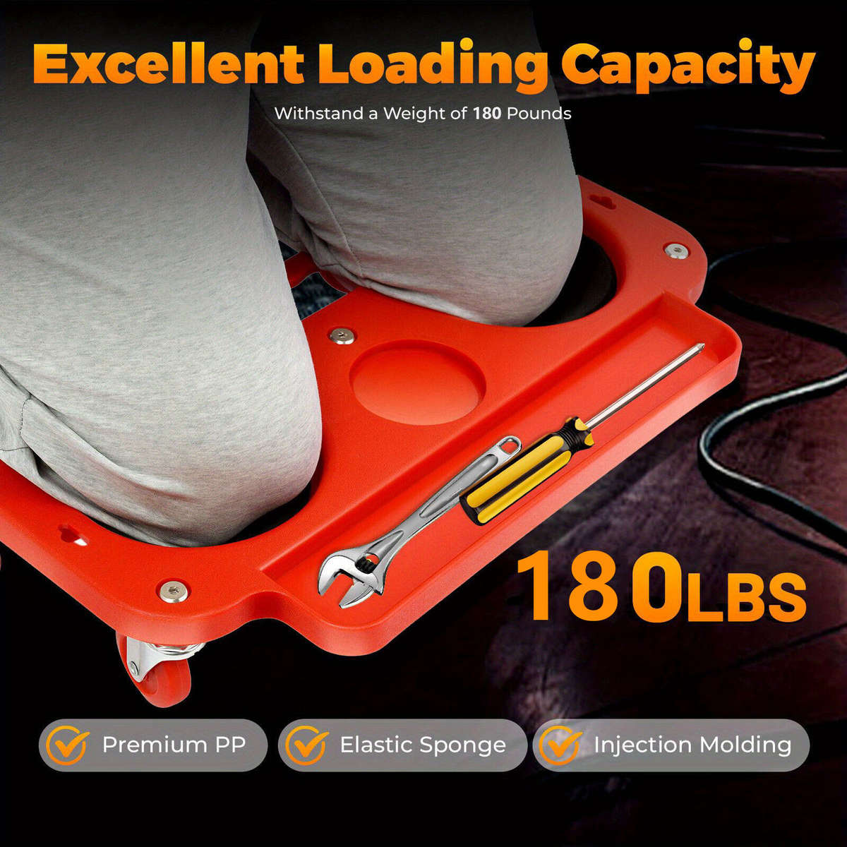 Rolling Knee Worktable With Rotating Wheels