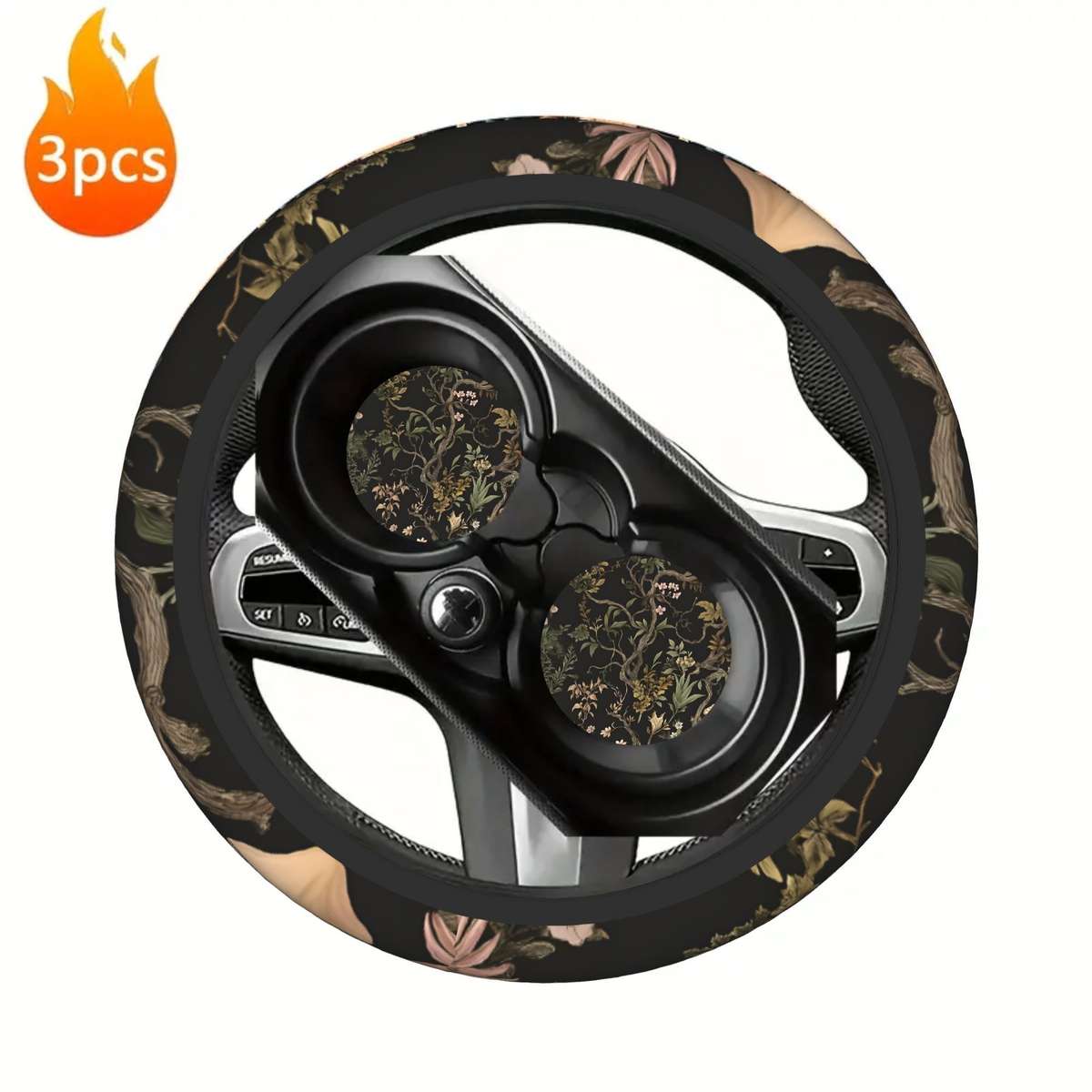 Car Steering Wheel Cover Multicolored Quantity 3Pcs