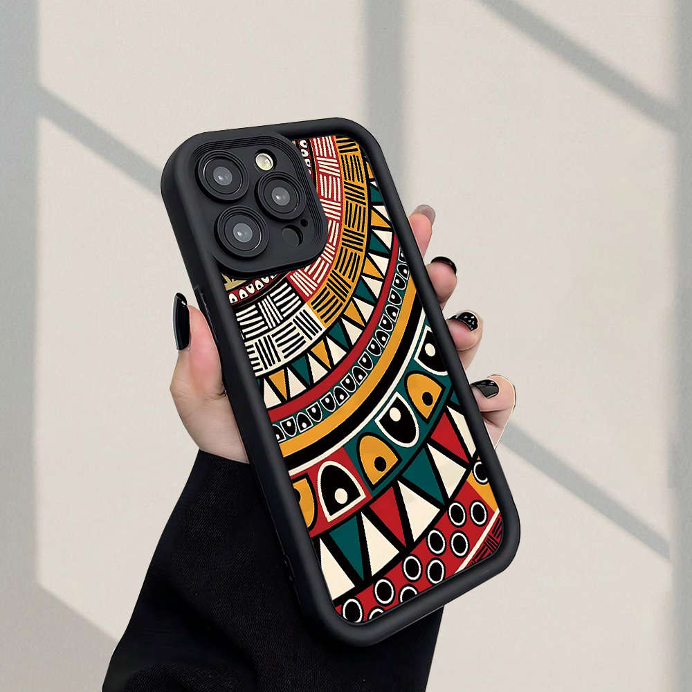 1Pc Black For iPhone 7 Plus 8 Plus African Tribal Style Phone Case