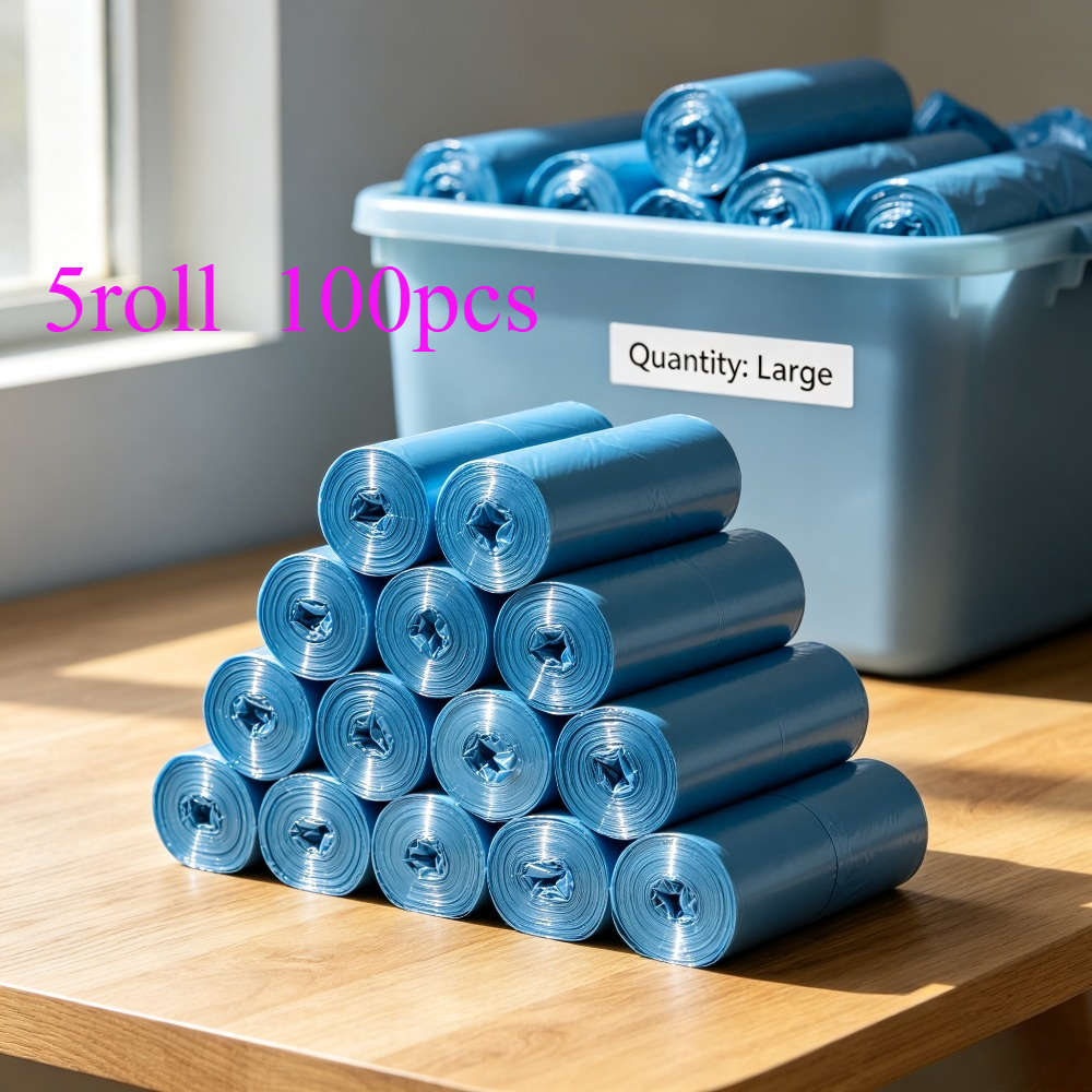 Trash Bagblue 5 Rolls100 Sheets