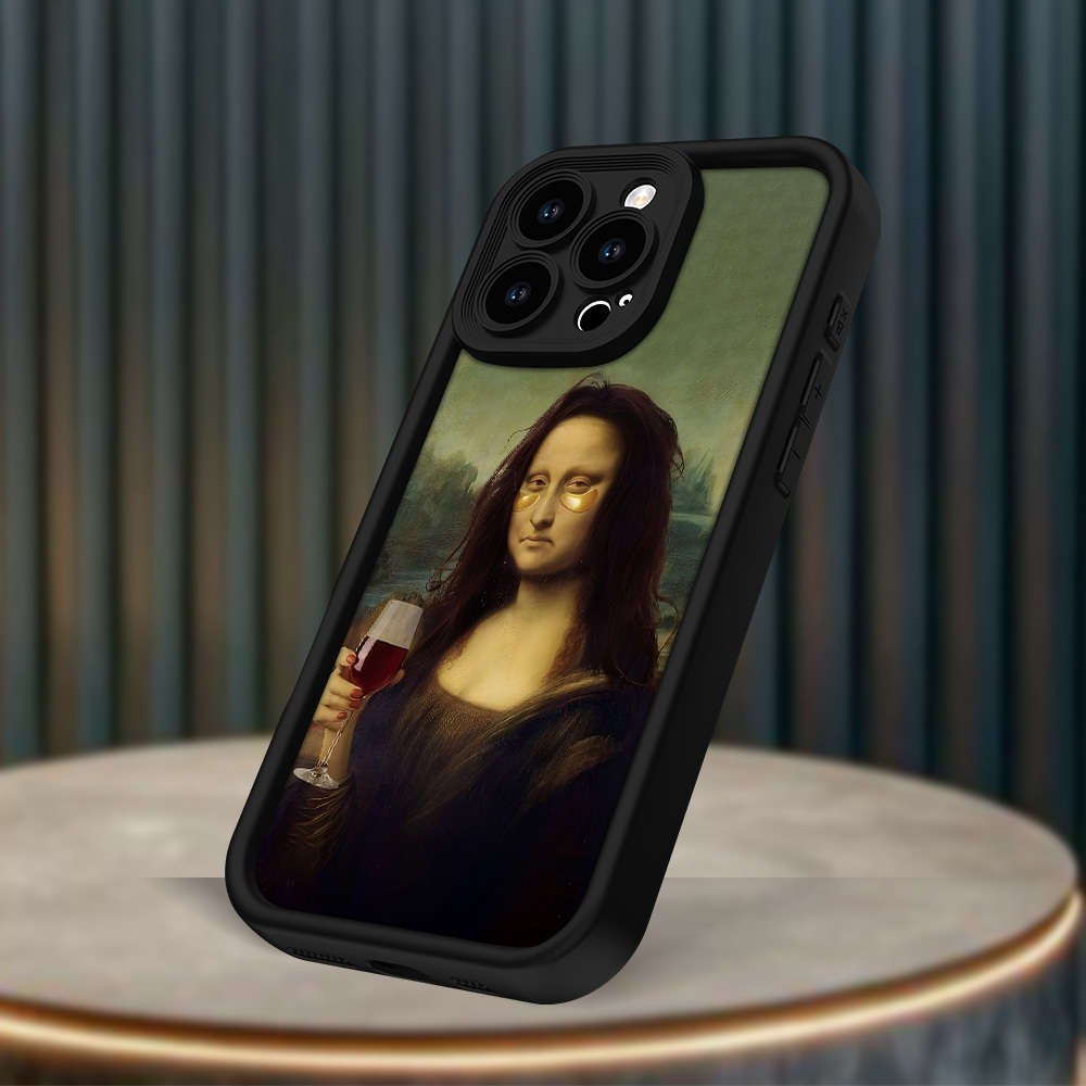 1Pc Black For iPhone 12 Mini Mona Lisa Phone Case