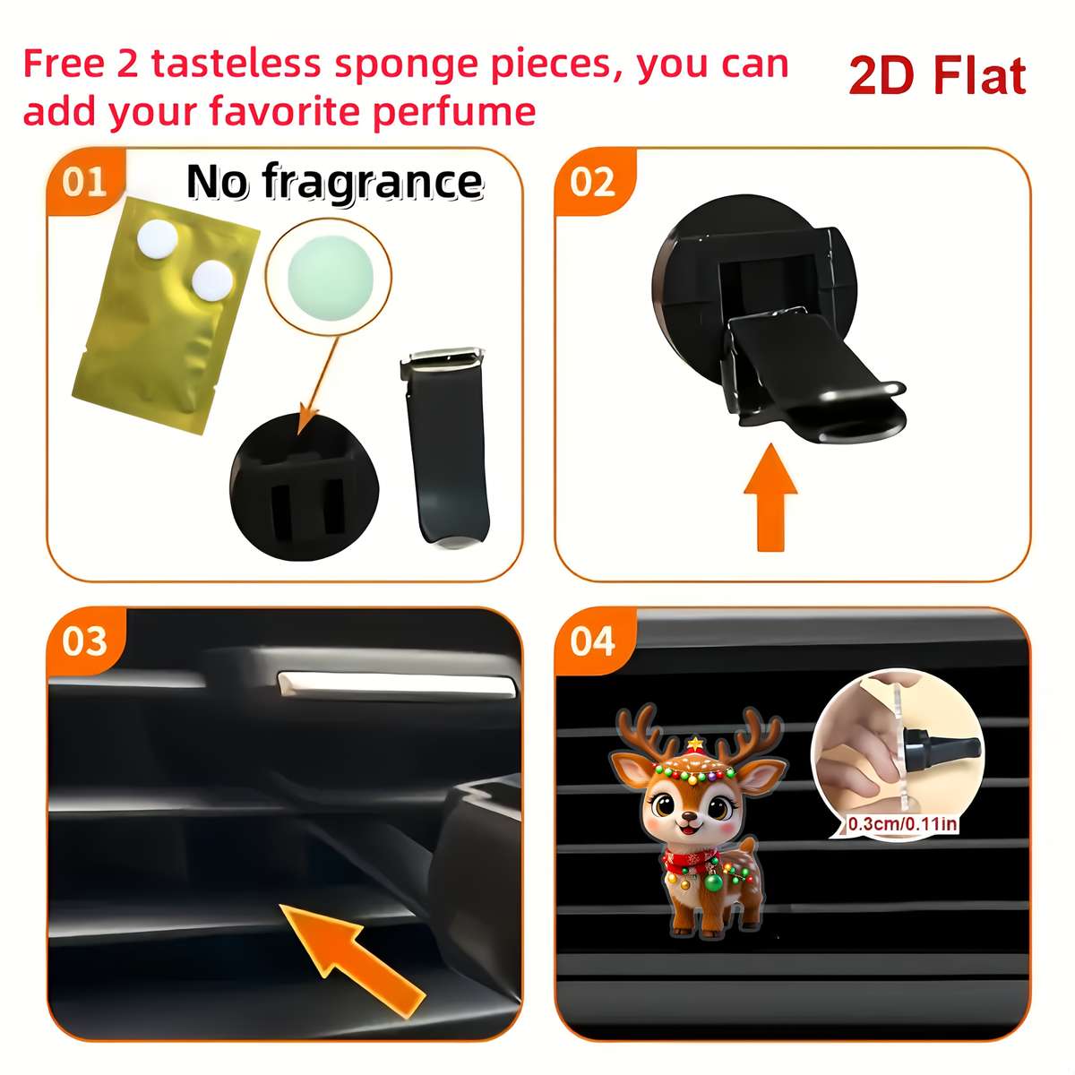 Car Interior Decor Style 1 Christmas Elk