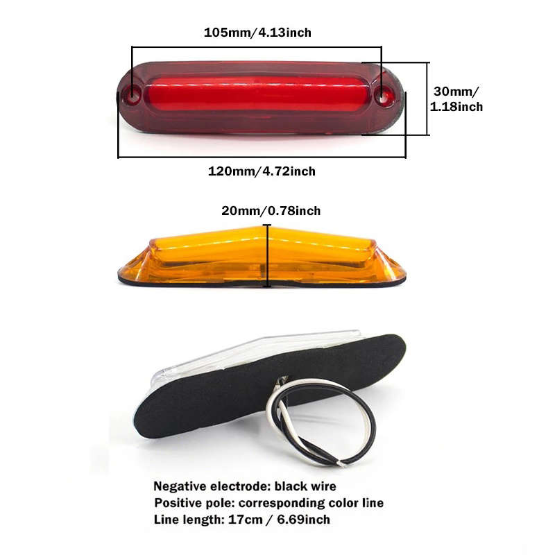 Car Lights Color 2Pcs Red