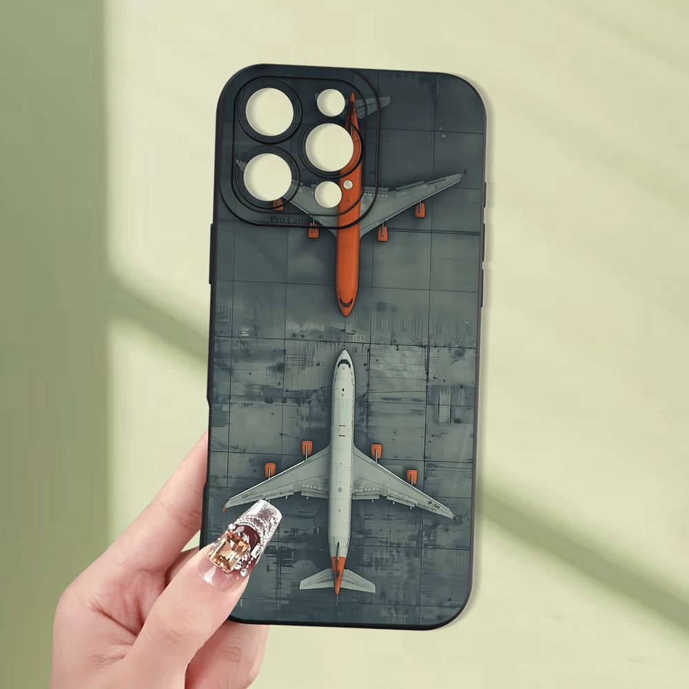 Black For iPhone Airplane Patter Phone Case