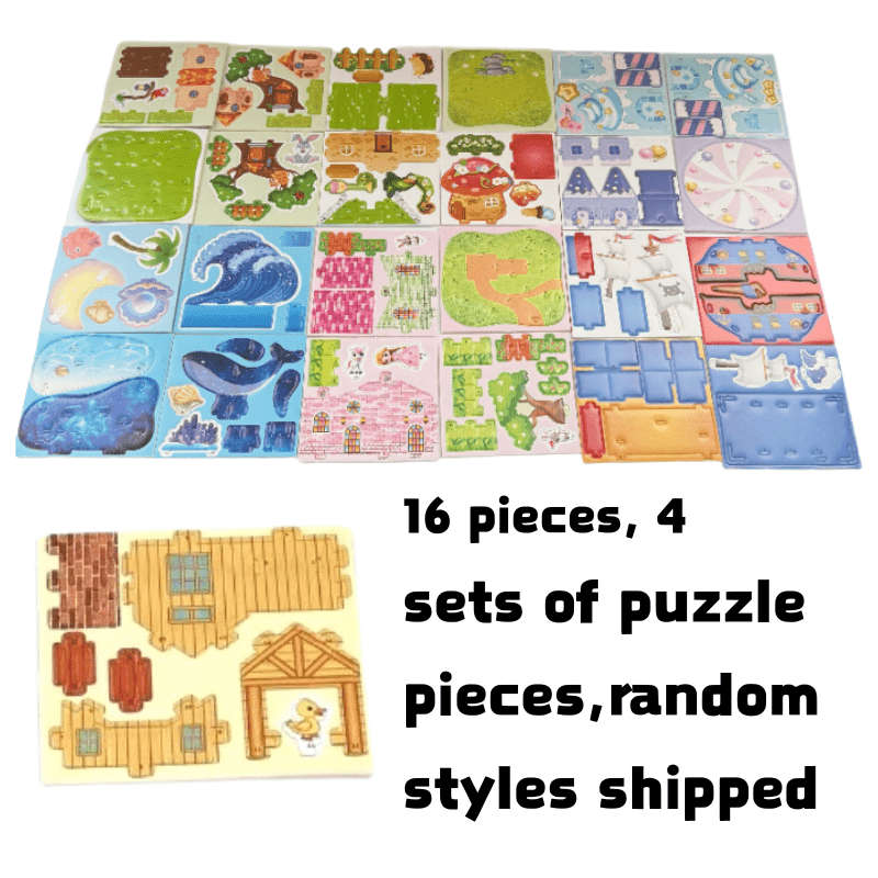 3D Building Model Puzzle Set Model Random Quantity 4 Pcs