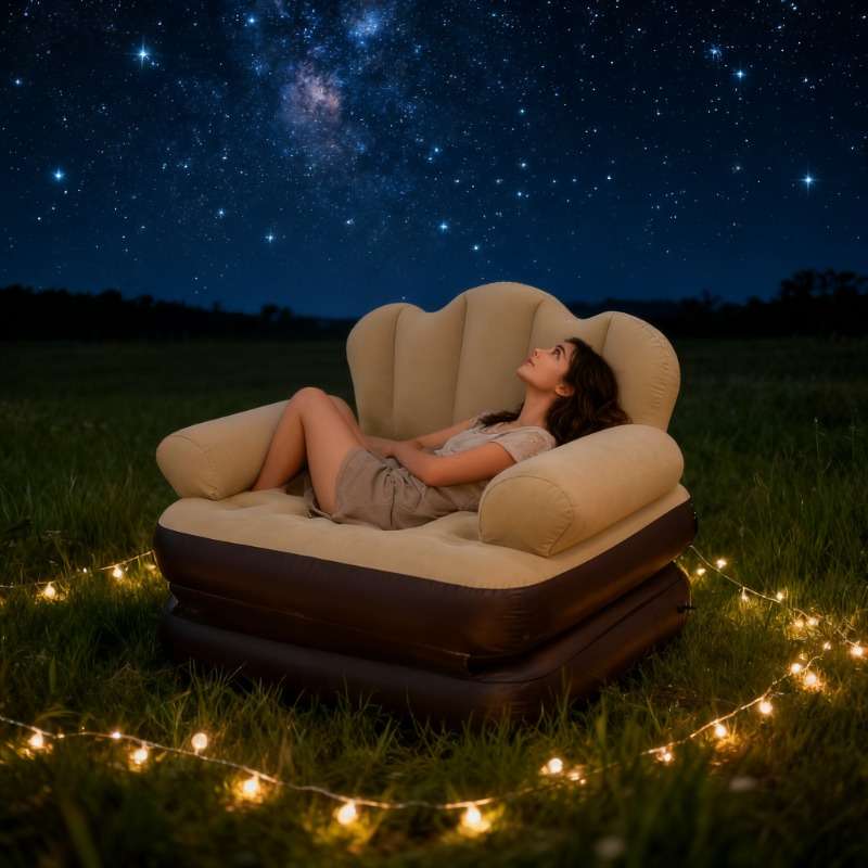 Inflatable Bed 5 In 1 Air Mattress That Converts Into Sofa Armrests Features