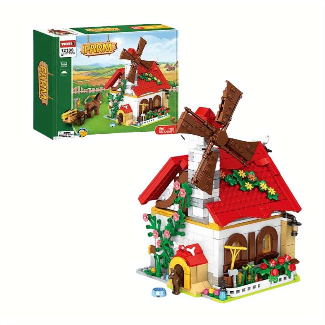 Building Toy Architectural Model Toy Set Color Granary  720 Pieces