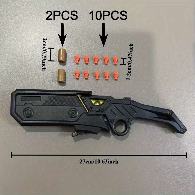 Toy Gun Color Black And Yellow 2 Shells  10 Bullets