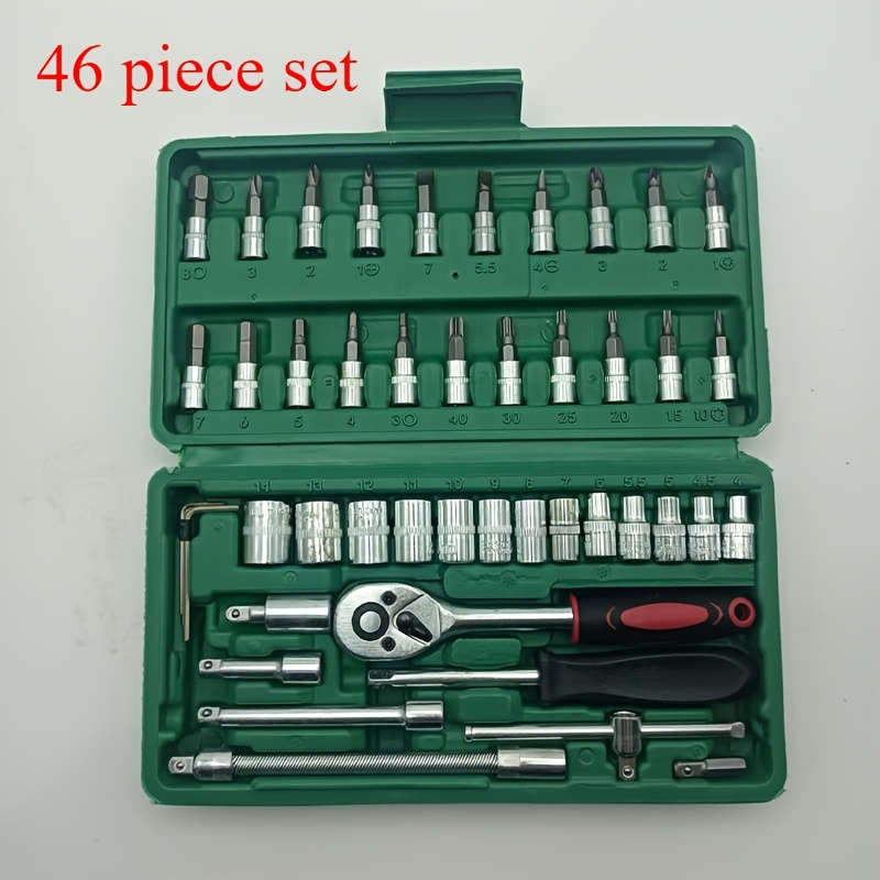 Screwdriver Bit Tool Set Color Red 46 Piece Set