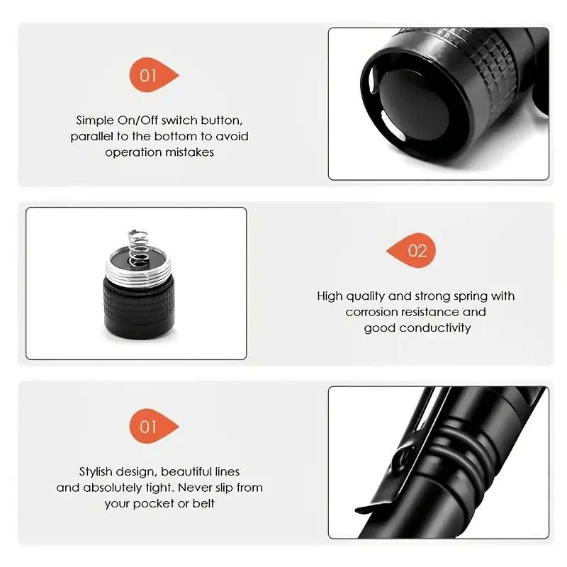Portable Lamp Color White Light Led Pocket Flashlight Quantity 1Pc