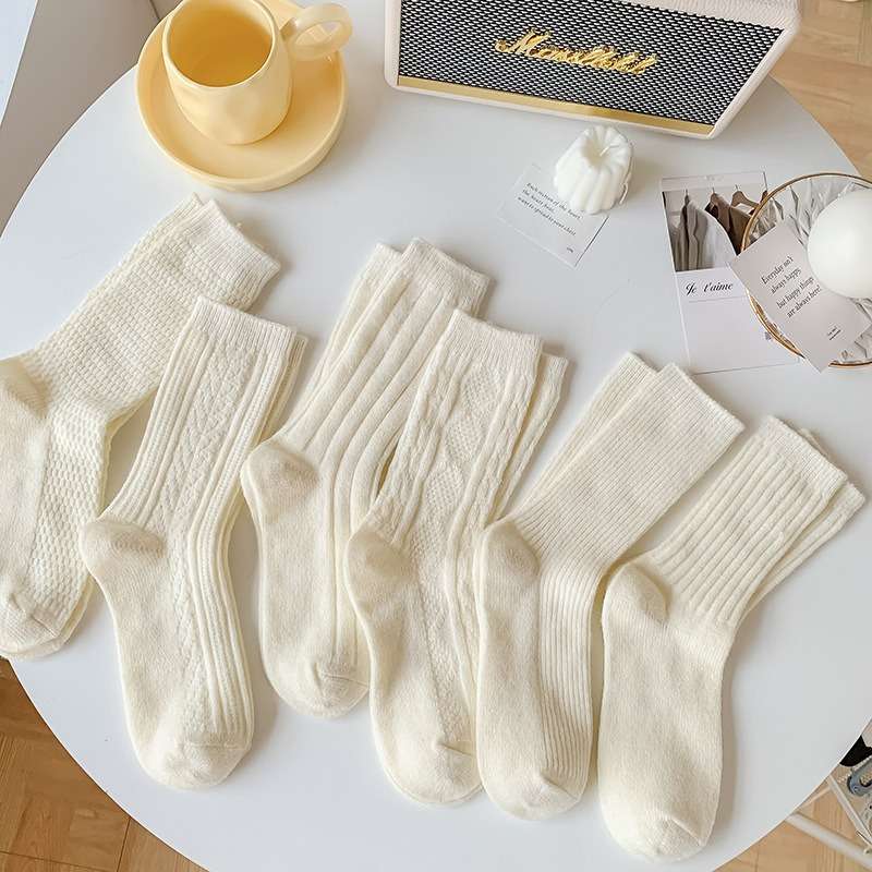 Women S Socks Color White Quantity 5 Pairs