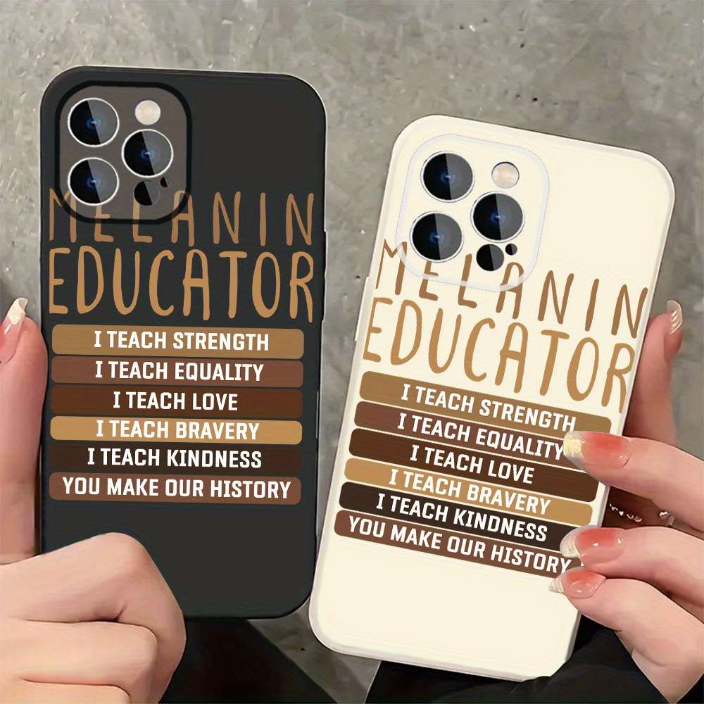 1Pc Black For iPhone 14 Plus Empowering Educator Phone Case