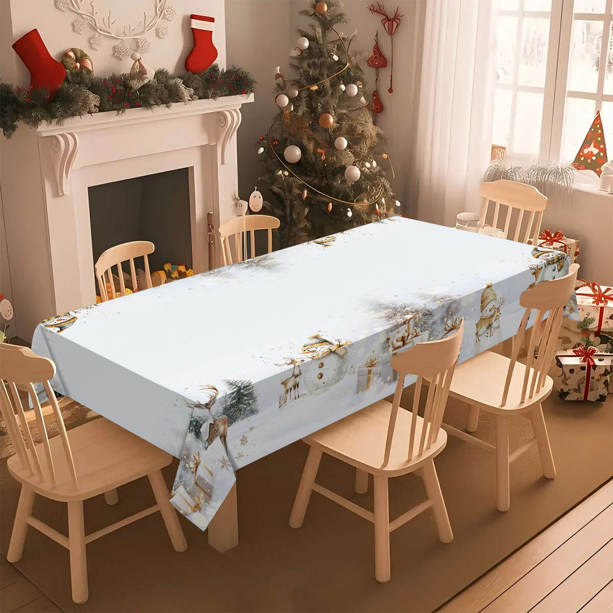 Christmas Tablecloth   Size 55.11Inx78.7In  140Cmx200Cm