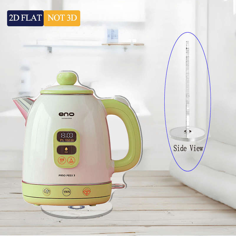 2D Flat Vintage Acrylic Electric Kettle Pink Kettle