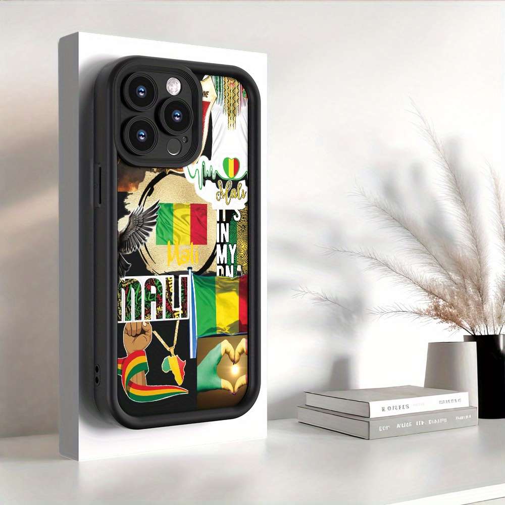 1Pc Black For iPhone 12 African Style Illustration Phone Case