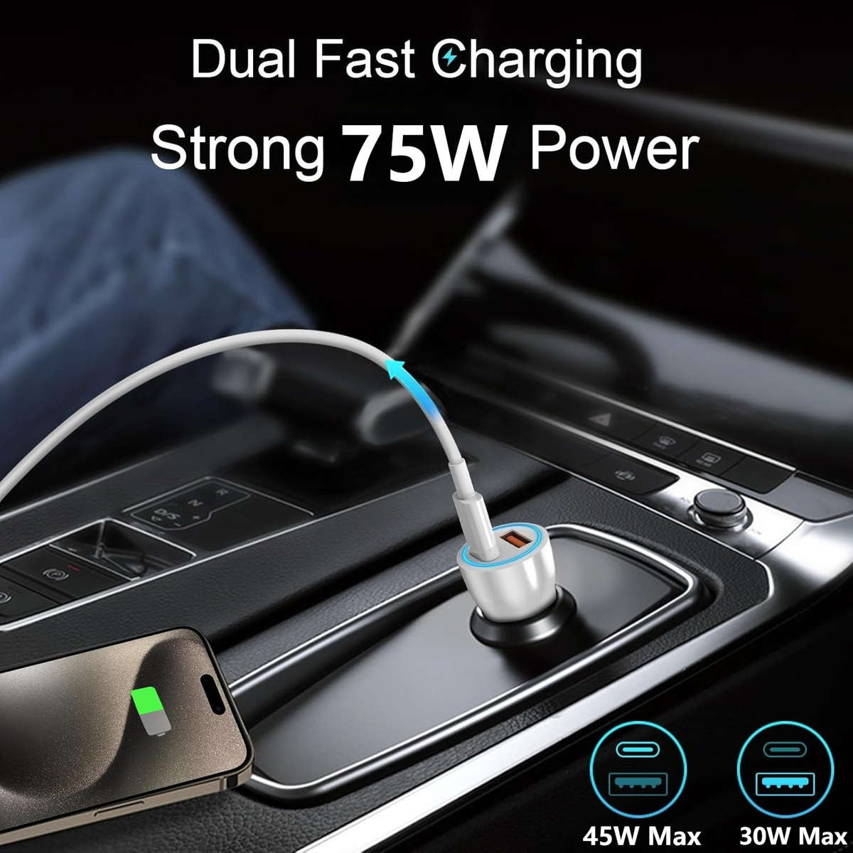 Charger Items 1Pc Car Charger Add 2Pcs 1M Cable