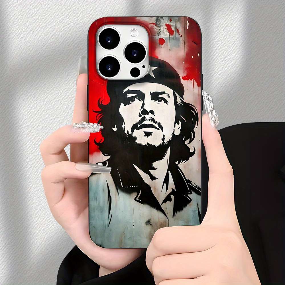 1Pc Black For iPhone 15 Pro Che Guevara Pattern Designs Phone Case