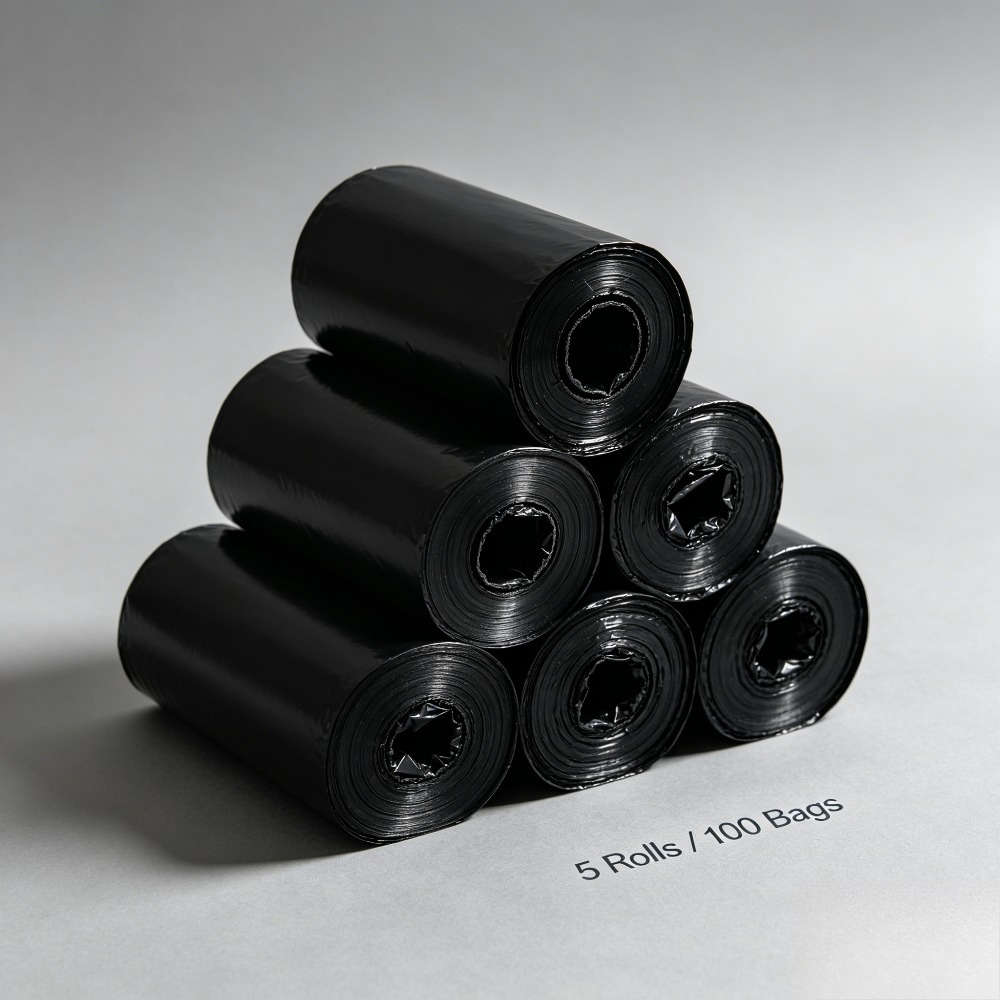 Trash Bag5 Rolls100 Pieces Black