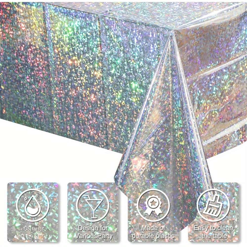 Christmas Tablecloth Color Rainbow Silver 3 Pack