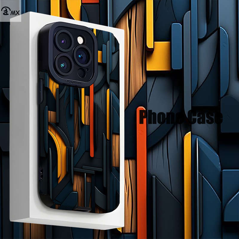 1Pc Mixed Color  For iPhone 7 8 SE2 SE3 Abstract Geometric Pattern Phone Case