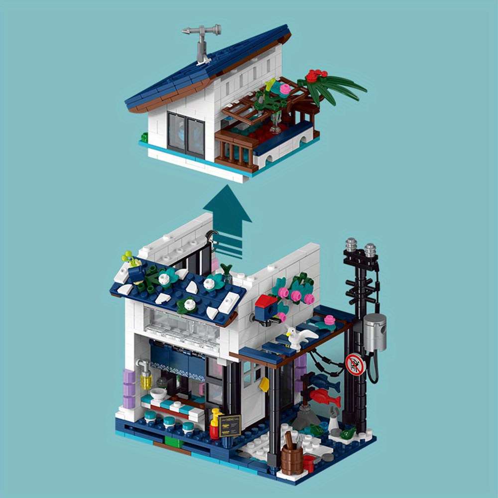 3D Building Model Puzzle Set Color Multicolored