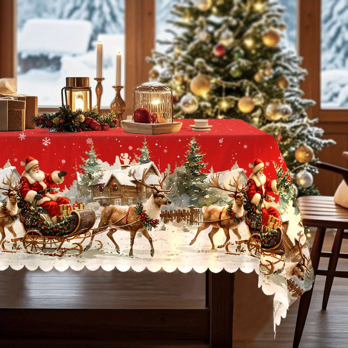Christmas Tablecloth    148X148Cm Table Cloth