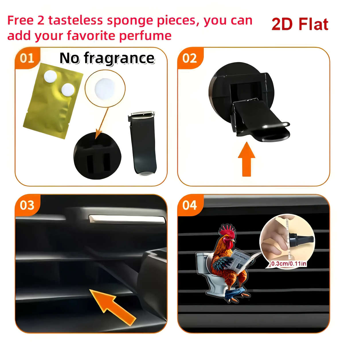 Car Interior Decor Style Reading Newspaper Rooster