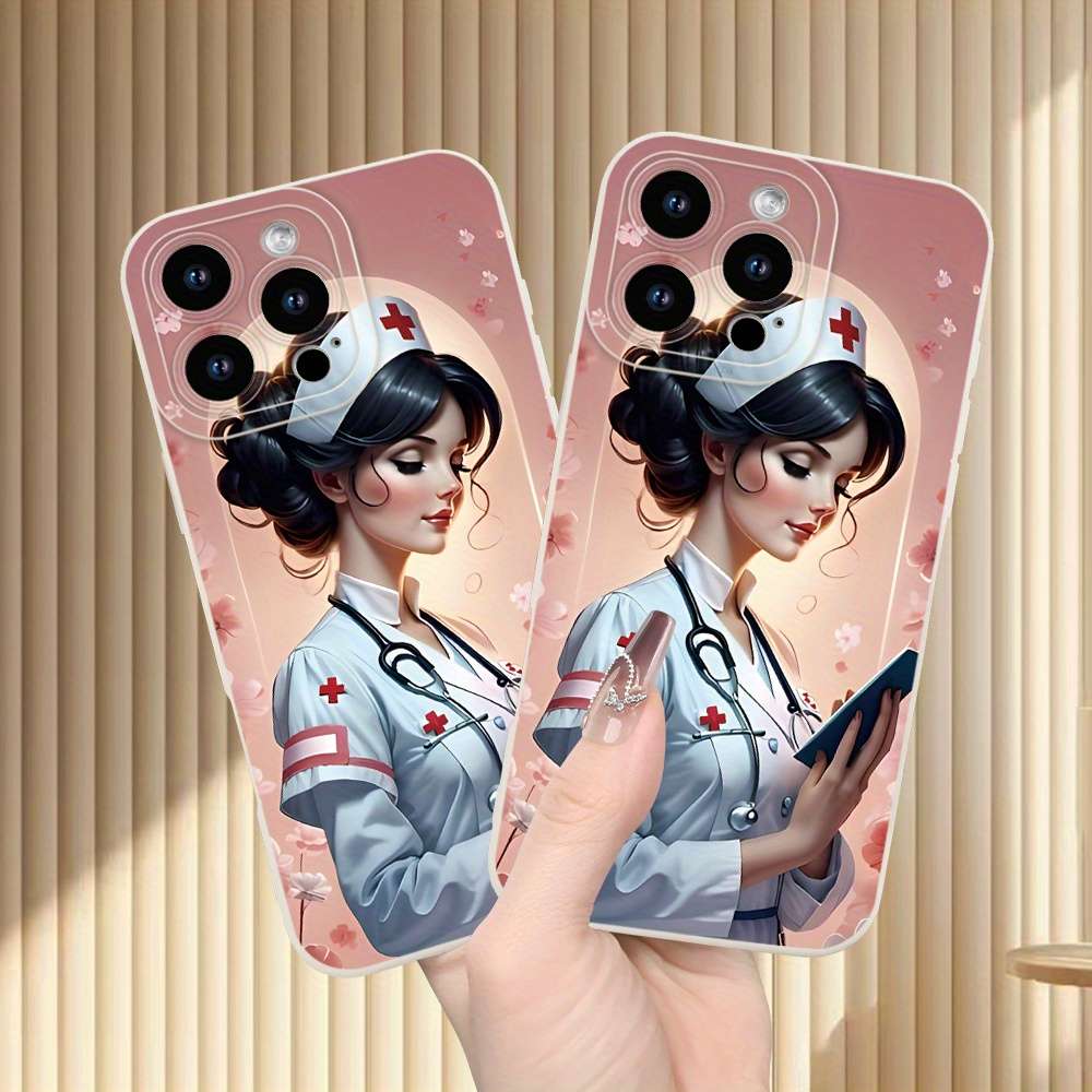 1Pc Ivory White For iPhone 13 Pro Nurse Themed Phone Case