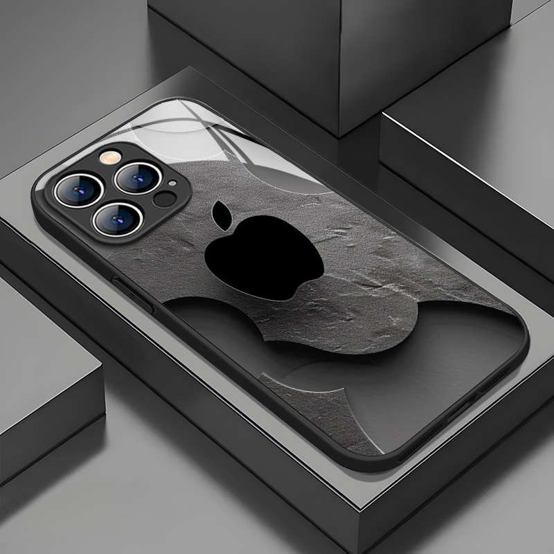 1Pc Mixed Color  For iPhone 16 Black Apple Design Phone Case